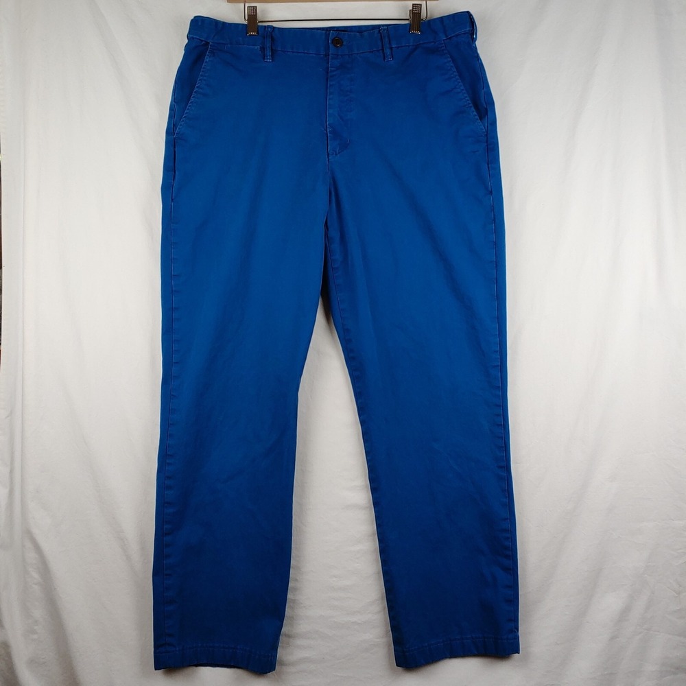 Lands End Pants Mens 38 Blue Traditional Fit Chinos Preppy College Outdoors